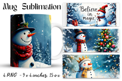 Christmas mug cup wrap sublimation printable designs Product Image 1