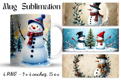 Christmas mug cup wrap sublimation printable designs Product Image 1