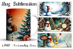 Christmas mug cup wrap sublimation printable designs Product Image 1