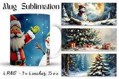 Christmas mug cup wrap sublimation printable designs Product Image 1