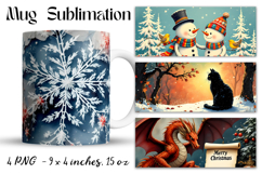 Christmas mug cup wrap sublimation printable designs Product Image 1