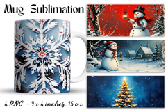 Christmas mug cup wrap sublimation printable designs Product Image 1