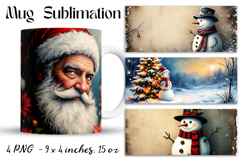 Christmas mug cup wrap sublimation printable designs Product Image 1