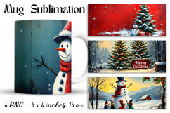 Christmas mug cup wrap sublimation printable designs Product Image 1