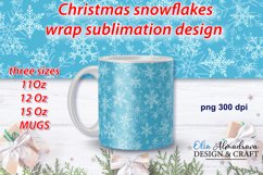 Christmas Wrap design with winter snowflakes for sublimation on 11Oz, 12Oz and 15Oz MUG as gift ideas for him, her, friends, family for Christmas. DIY gift mug coffee Cricut Mug Press 