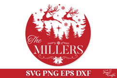 Round Family Christmas Name Sign SVG Cut File Product Image 2