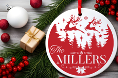 Round Family Christmas Name Sign SVG Cut File Product Image 4