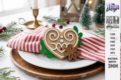 3D Christmas Napkin Ring Laser Cut | Festive Table Decor Product Image 1
