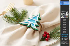 3D Christmas Napkin Ring Laser Cut | Festive Table Decor Product Image 1
