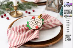 3D Christmas Napkin Ring Laser Cut | Festive Table Decor Product Image 1