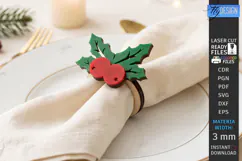 3D Christmas Napkin Ring Laser Cut | Festive Table Decor Product Image 1