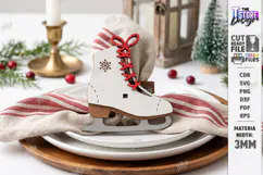 3D Christmas Napkin Ring Laser Cut | Festive Table Decor Product Image 1