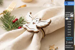 3D Christmas Napkin Ring Laser Cut | Festive Table Decor Product Image 1
