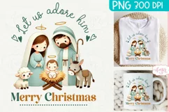 Christmas nativity PNG sublimation, Christmas Christian PNG Product Image 1