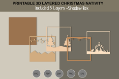 Christmas Nativity 3D layered SVG shadow box Product Image 3
