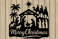 Christmas nativity scene silhouette SVG Product Image 1