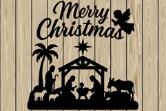 Christmas nativity scene silhouette SVG Product Image 1