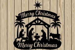 Christmas nativity scene silhouette SVG Product Image 1