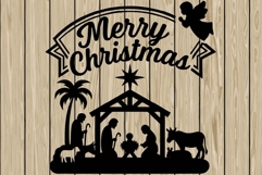 Christmas nativity scene silhouette SVG Product Image 1