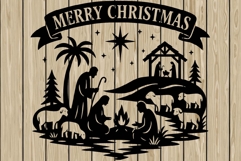 Christmas nativity scene silhouette SVG Product Image 1