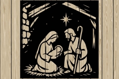 Christmas nativity scene silhouette SVG Product Image 1