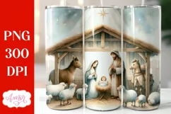 Christmas nativity tumbler wrap PNG for sublimation Product Image 1