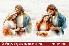 Christmas Nativity Watercolor Clipart, Christmas PNG Product Image 1