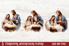 Christmas Nativity Watercolor Clipart, Christmas PNG Product Image 1