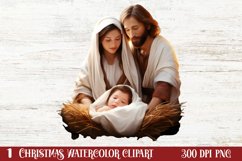 Christmas Nativity Watercolor Clipart, Christmas PNG Product Image 1
