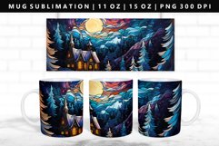 Christmas Night 11oz, 15oz Mug Sublimation PNG Design Product Image 1