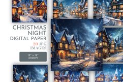 Christmas Night | Digital Paper JPG 12"x12" Product Image 1