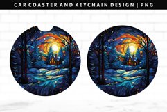 Winter Keychain And Car Coaster Sublimation Design Product Image 1