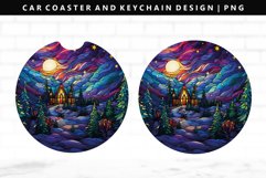 Winter Keychain And Car Coaster Sublimation Design Product Image 1