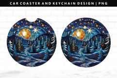 Winter Keychain And Car Coaster Sublimation Design Product Image 1