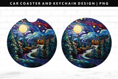 Winter Keychain And Car Coaster Sublimation Design Product Image 1