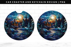 Winter Keychain And Car Coaster Sublimation Design Product Image 1
