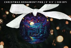 Stained Glass Christmas Ornament Sublimation PNG Product Image 1