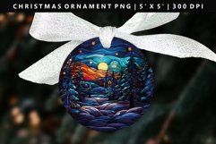 Stained Glass Christmas Ornament Sublimation PNG Product Image 1