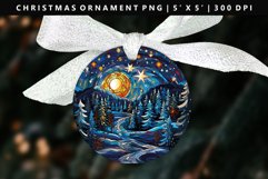Stained Glass Christmas Ornament Sublimation PNG Product Image 1