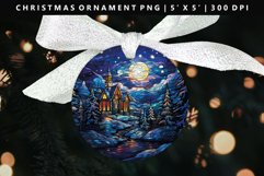 Stained Glass Christmas Ornament Sublimation PNG Product Image 1