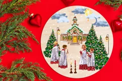 Christian Christmas Clipart, Holy Night Sublimation Product Image 4