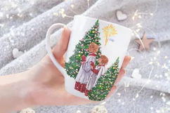 Christian Christmas Clipart, Holy Night Sublimation Product Image 5