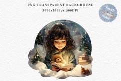 Christmas Night Fantasy Kids Clipart Winter Childrens Book Art Image Watercolor Transparent Print illustration sublimation printable digital junk journaling  watercolor Christmas Night Kids, Cute Winter Children clipart, xmas child, Girl Boy fantasy art