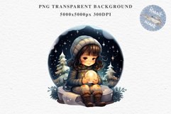 Christmas Night Fantasy Kids Clipart Winter Childrens Book Art Image Watercolor Transparent Print illustration sublimation printable digital junk journaling  watercolor Christmas Night Kids, Cute Winter Children clipart, xmas child, Girl Boy fantasy art