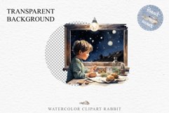 Christmas Night Fantasy Kids Clipart Winter Childrens Book Art Image Watercolor Transparent Print illustration sublimation printable digital junk journaling  watercolor Christmas Night Kids, Cute Winter Children clipart, xmas child, Girl Boy fantasy art