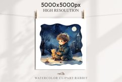 Christmas Night Fantasy Kids Clipart Winter Childrens Book Art Image Watercolor Transparent Print illustration sublimation printable digital junk journaling  watercolor Christmas Night Kids, Cute Winter Children clipart, xmas child, Girl Boy fantasy art