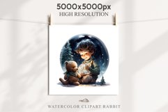 Christmas Night Fantasy Kids Clipart Winter Childrens Book Art Image Watercolor Transparent Print illustration sublimation printable digital junk journaling  watercolor Christmas Night Kids, Cute Winter Children clipart, xmas child, Girl Boy fantasy art