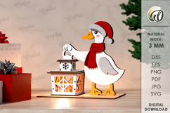 Christmas Night Lantern Laser Cut. Duck SVG Product Image 1
