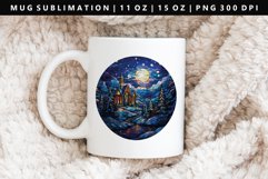 Christmas Night 11oz, 15oz Mug Sublimation PNG Design Product Image 1
