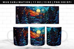 Christmas Night 11oz, 15oz Mug Sublimation PNG Design Product Image 1